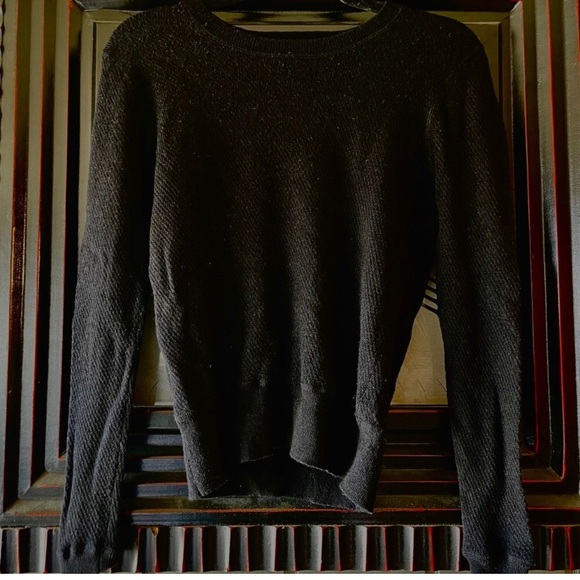 Banana Republic Sweaters - BANANA REPUBLIC- Women’s Extra Fine Italian Black Knit Crewneck Merino Sweater